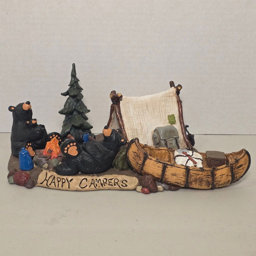 Big Sky Carvers Bearfoots Happy Campers Figurine Jeff Fleming Black Bears‎ Tents